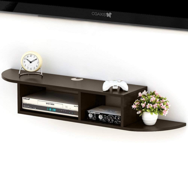 Wooden Curved Wall Mounted Floating TV Stand